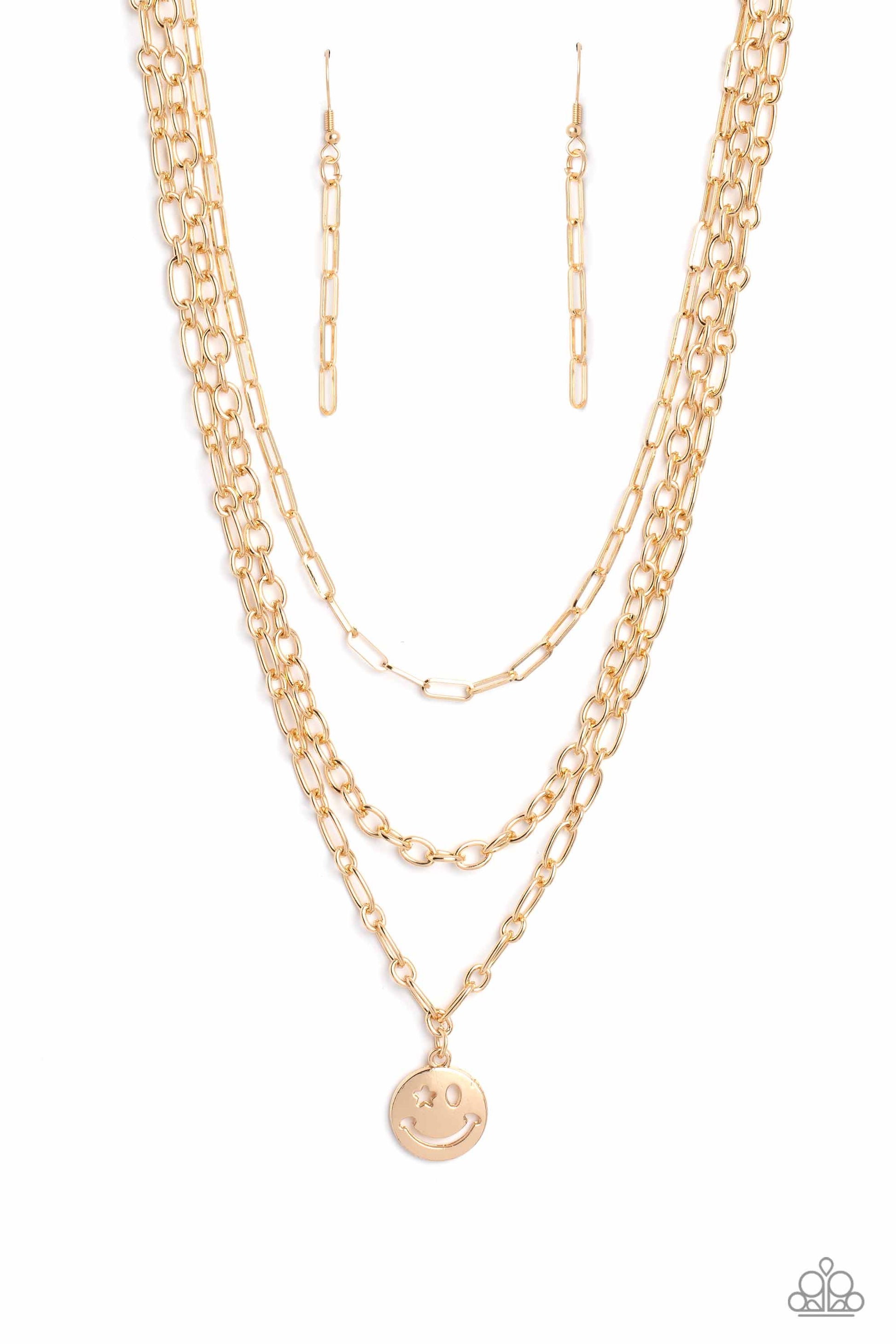 Paparazzi Winking Wanderer - Gold Necklace 