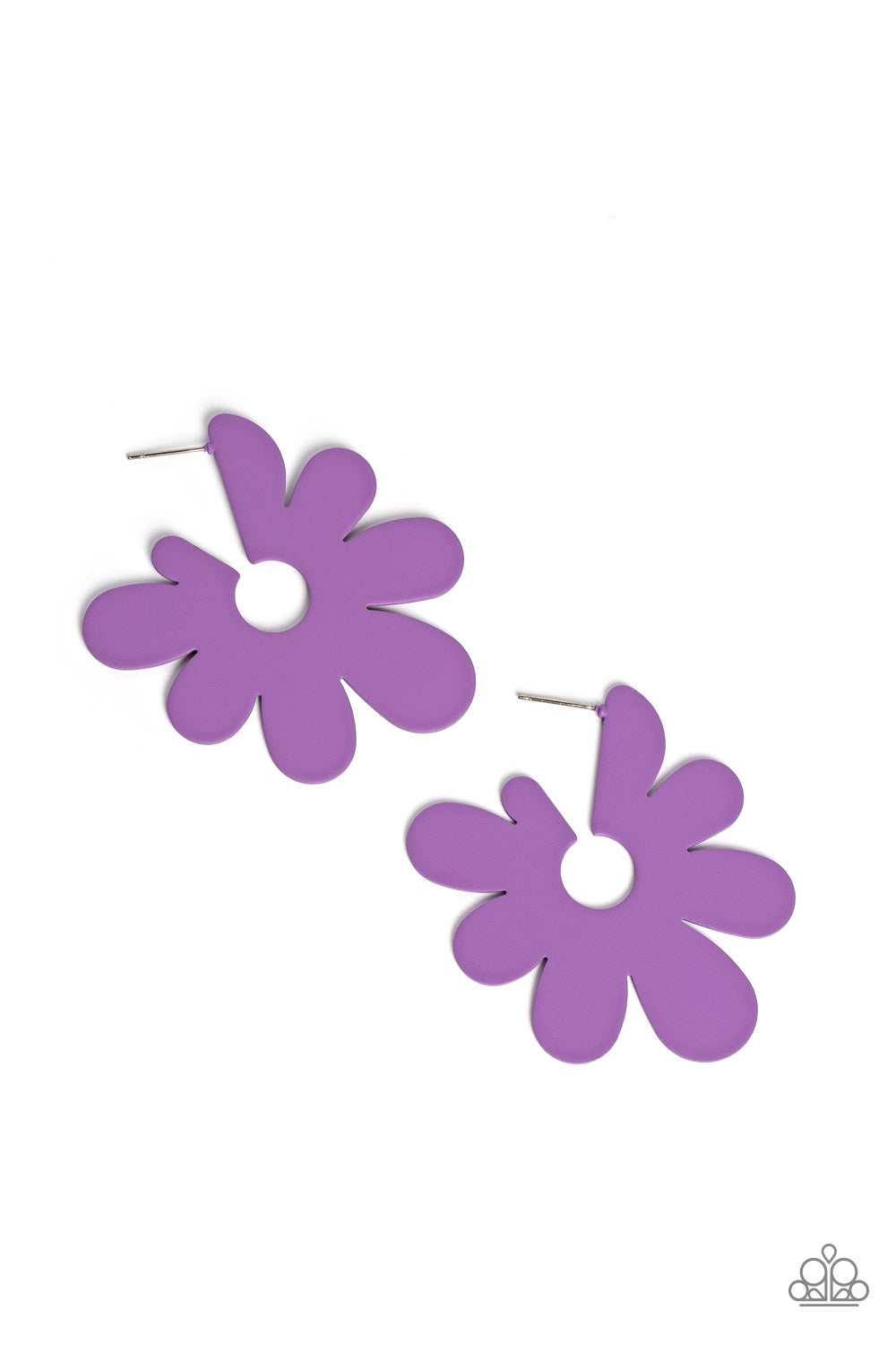 Paparazzi Flower Power Fantasy - Purple Hoop Earrings 