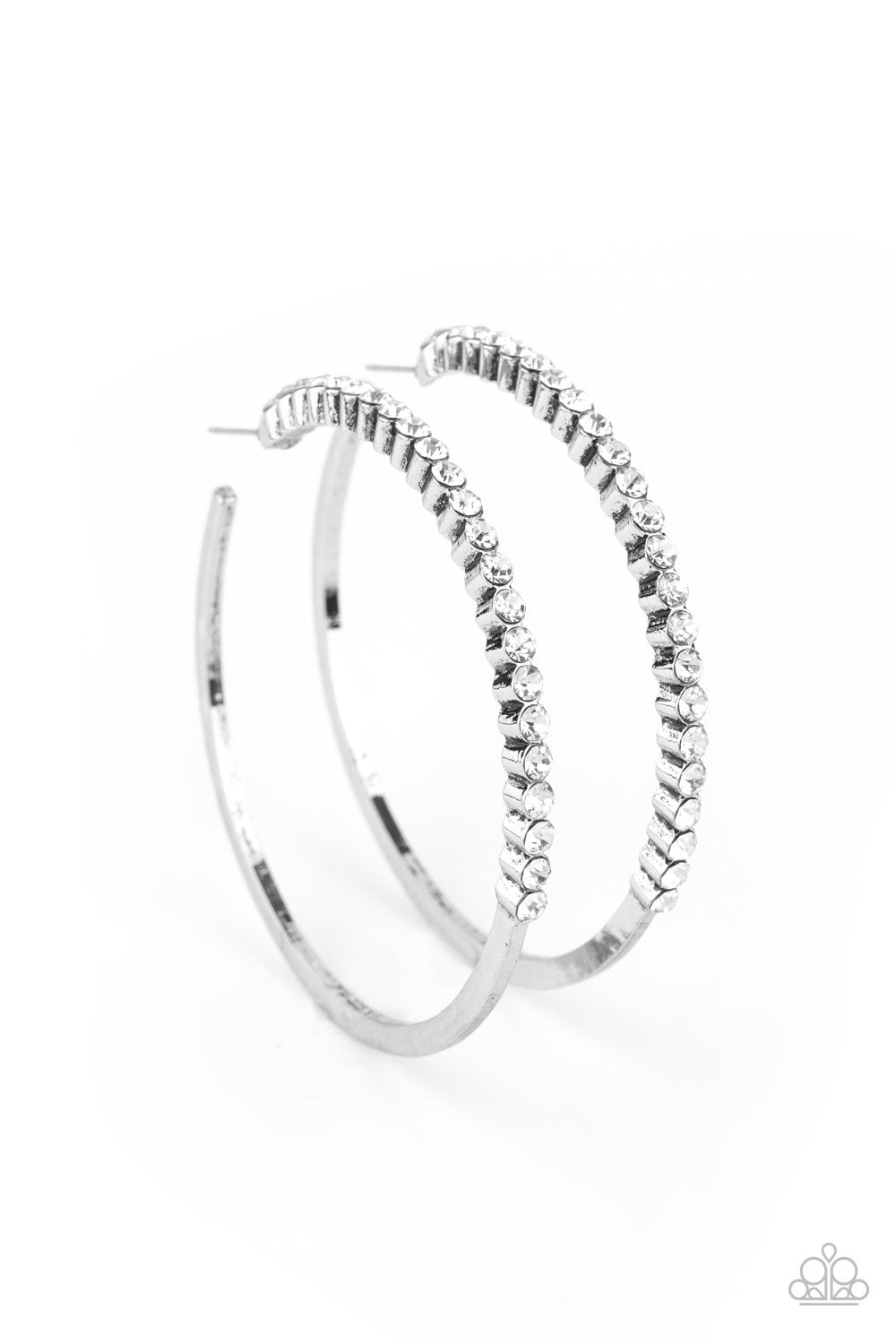 Making Rounds - White Hoop Earrings