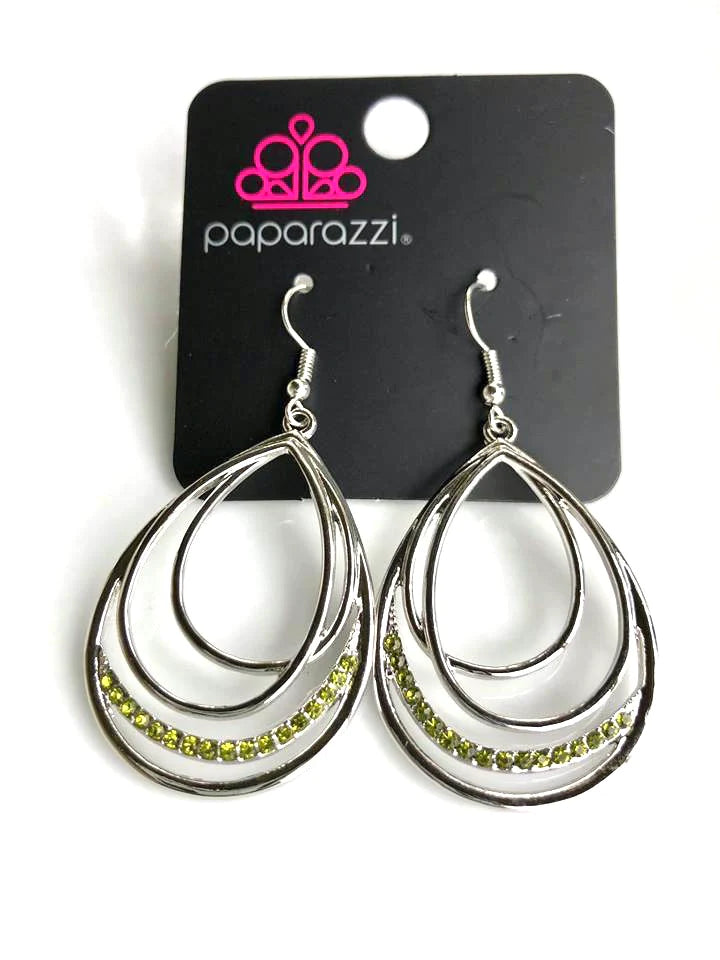 Start Each Day With Sparkle - Green Earrings 