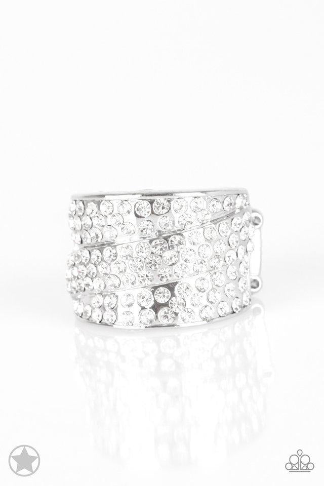 Paparazzi The Millionaires Club - White Blockbuster Ring