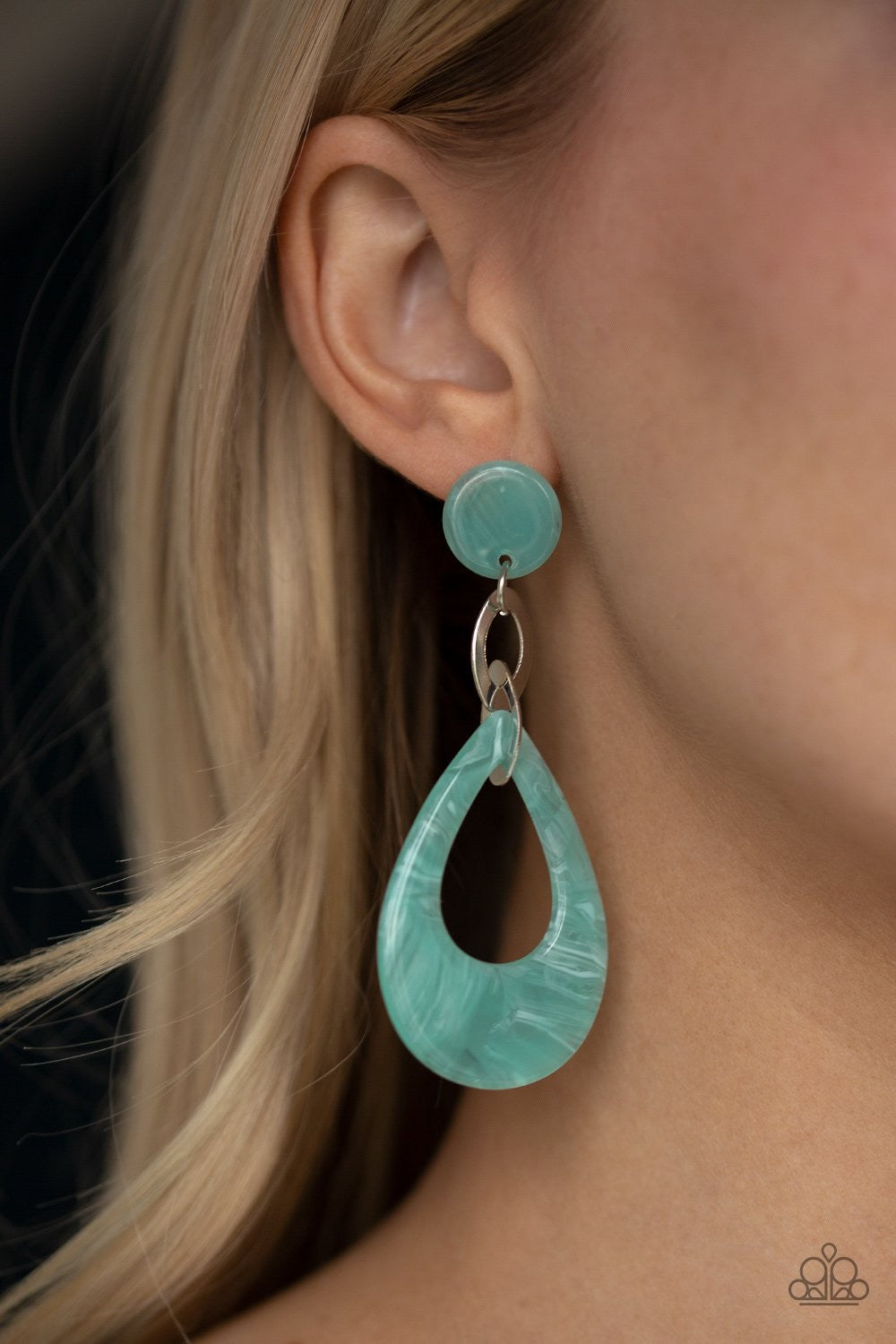 Paparazzi Beach Oasis - Blue Post Earrings 