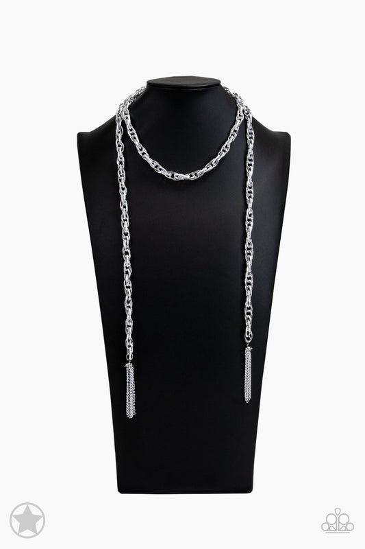 Paparazzi SCARFed For Attention - Silver Necklace