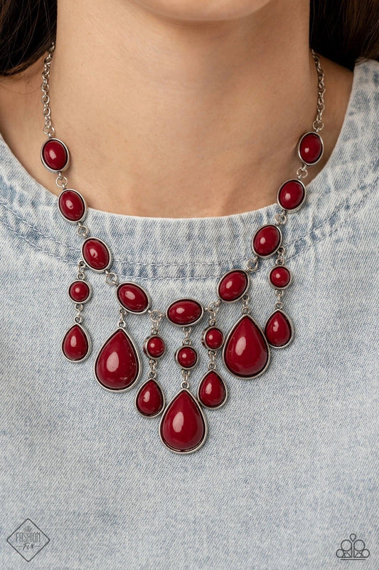 Paparazzi Mediterranean Mystery - Red Necklace