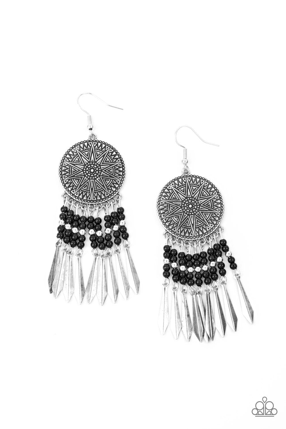 Paparazzi Sun Warrior - black earrings