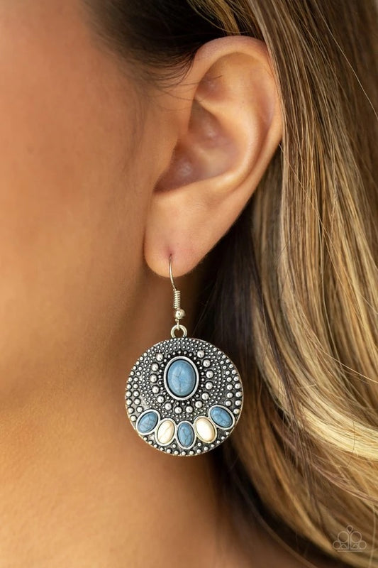 Paparazzi Sandstone Paradise - Blue Earrings 