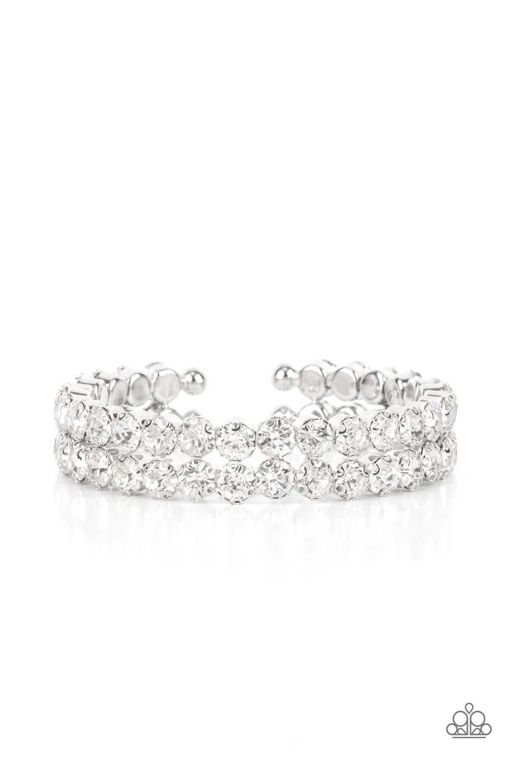 Paparazzi Megawatt Majesty - White Bracelet 