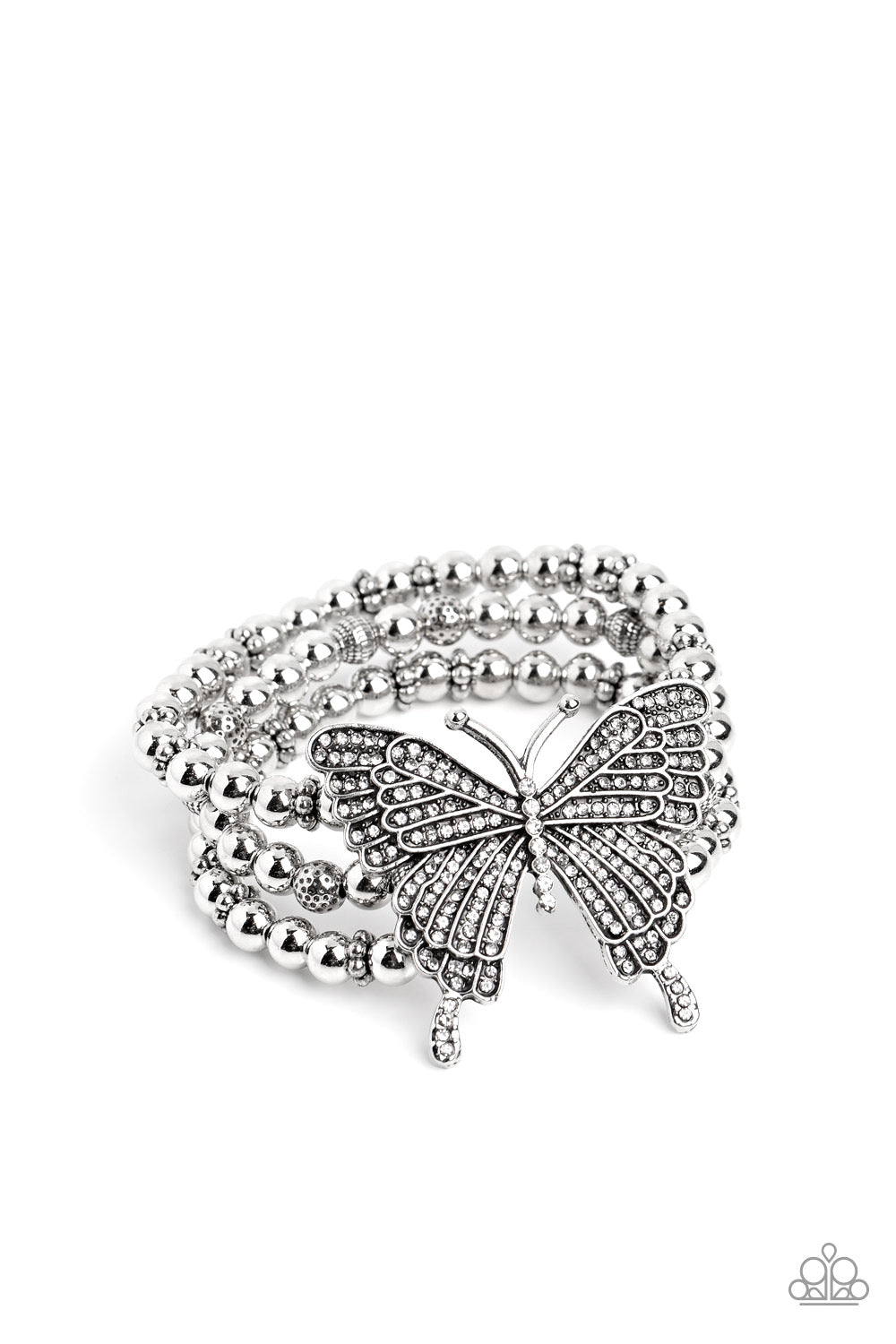 Paparazzi First WINGS First - White Bracelet 