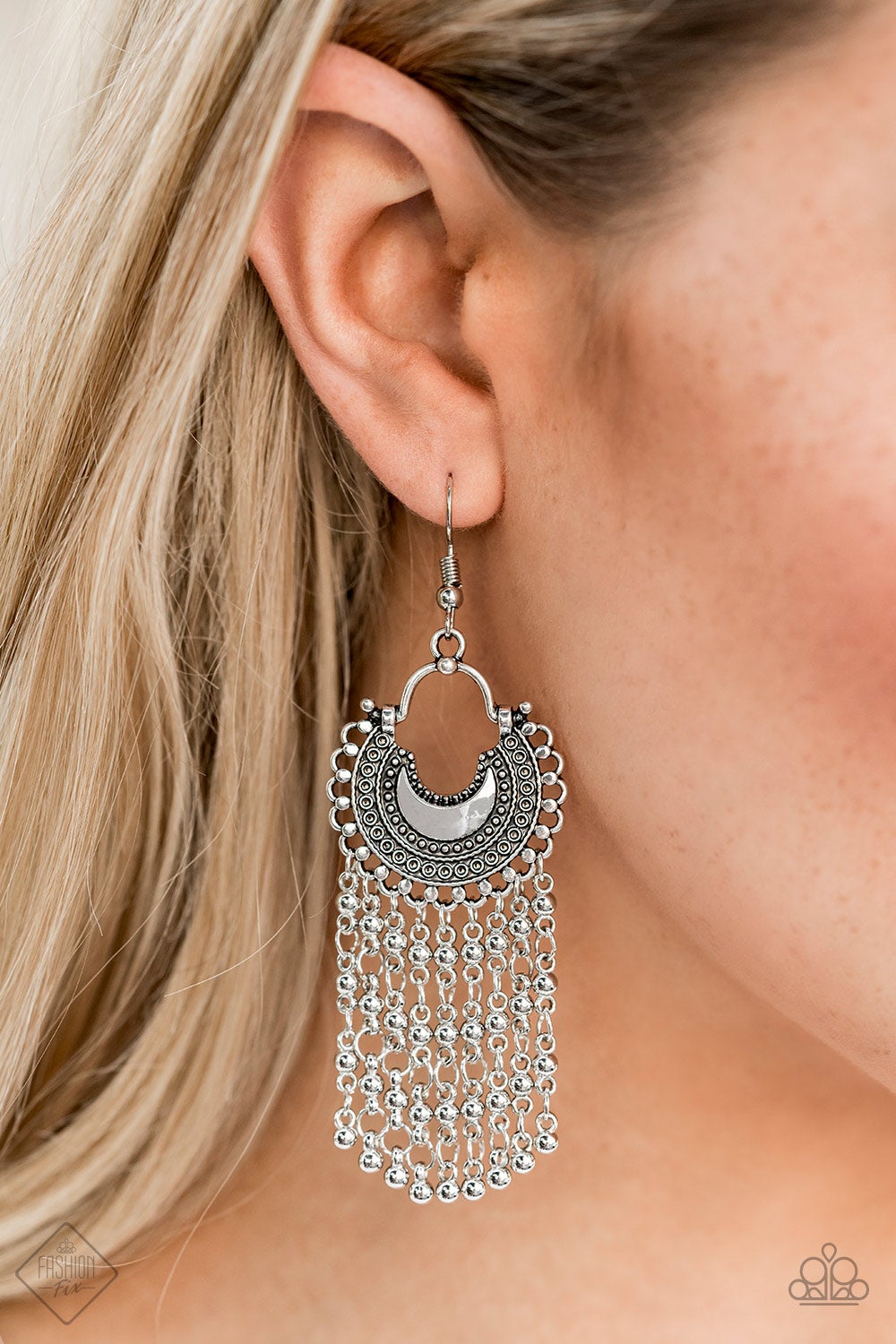 Paparazzi Catching Dreams - Silver Earrings 