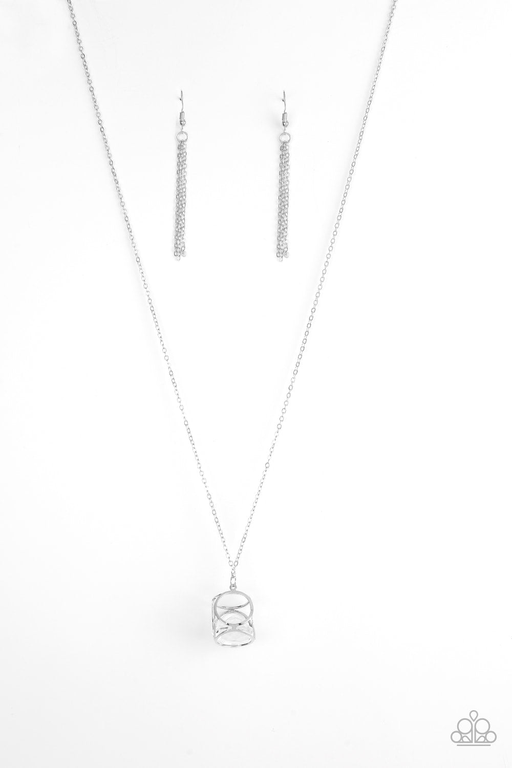 Paparazzi Pandora’s Box - White Necklace - Kingdom Bling Showroom